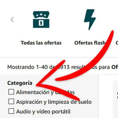 categorías ofertas Amazon