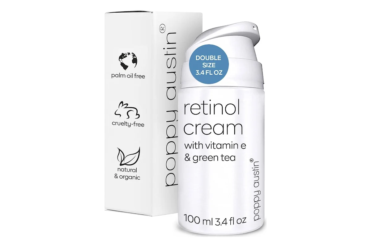 Envase con dosificador de la crema de retinol de Poppy Austin de 100 ml