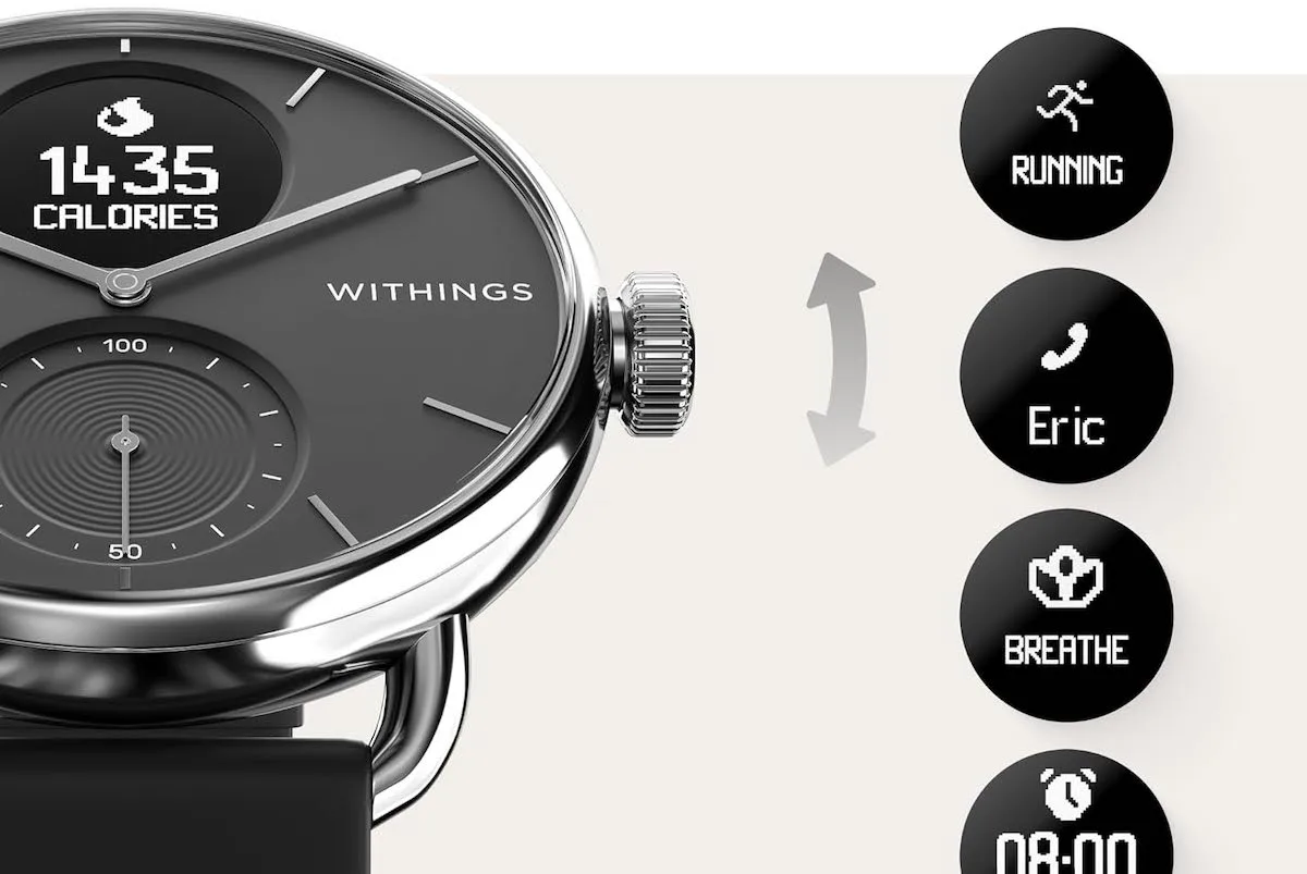 Withings ScanWatch, esfera analógica con la ventanita OLED