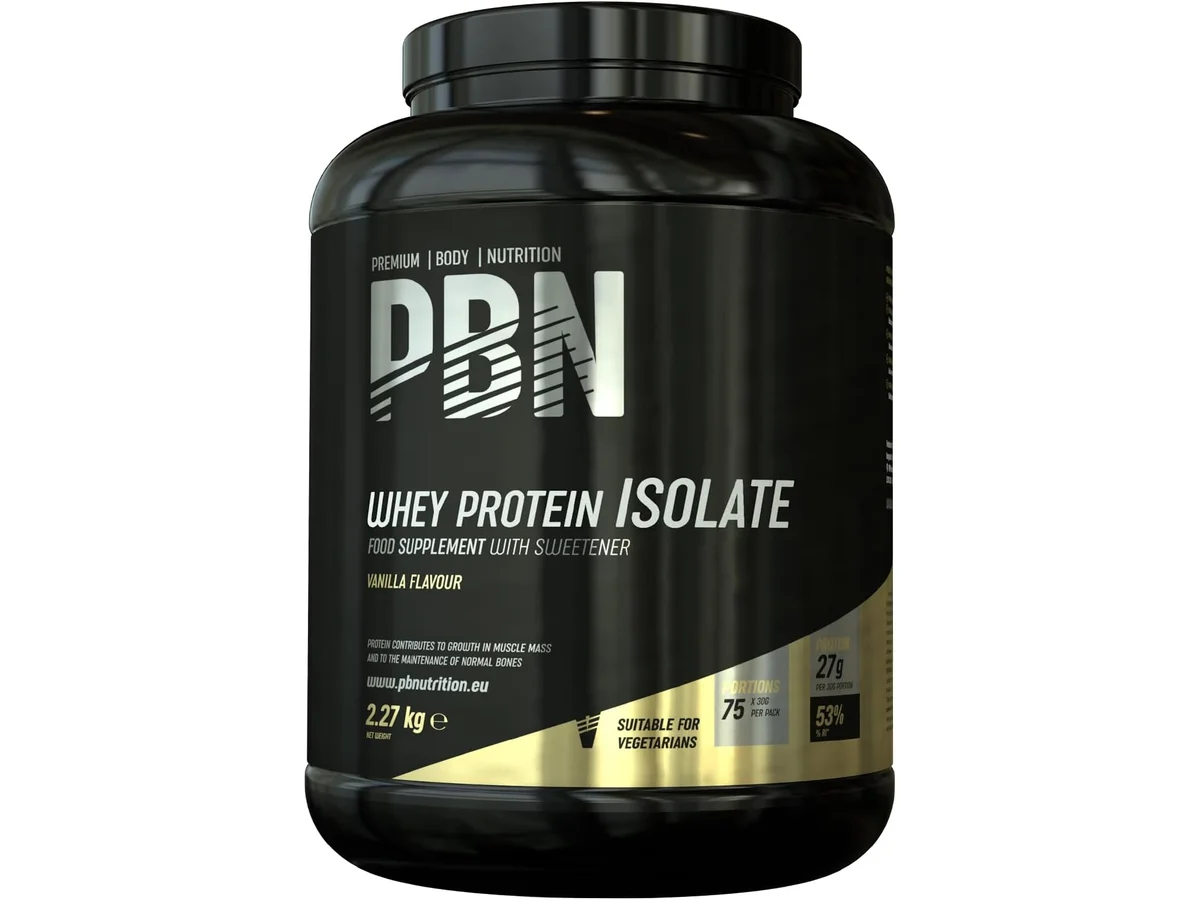 Bote de 2,27 kilos de PBN Whey Protein Isolate
