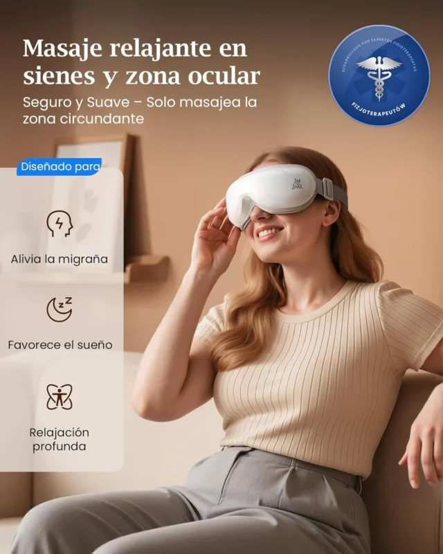 El EyeOasis 3 masajeando sienes y zona ocular