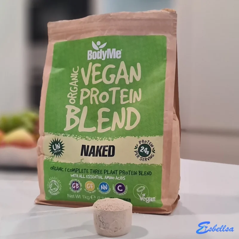 la bolsa de bodyme vegan protein blend durante nuestras pruebas