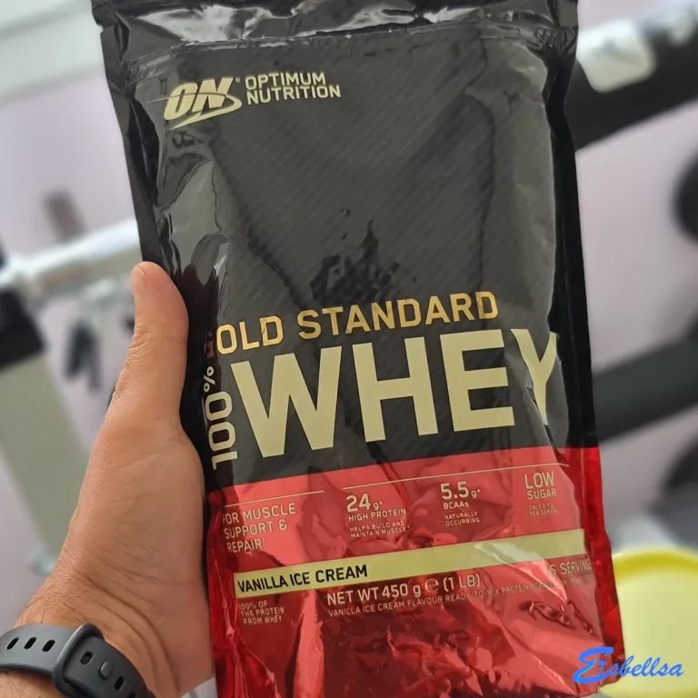 Nuestra unidad de Whey ON Gold Standard durante las pruebas