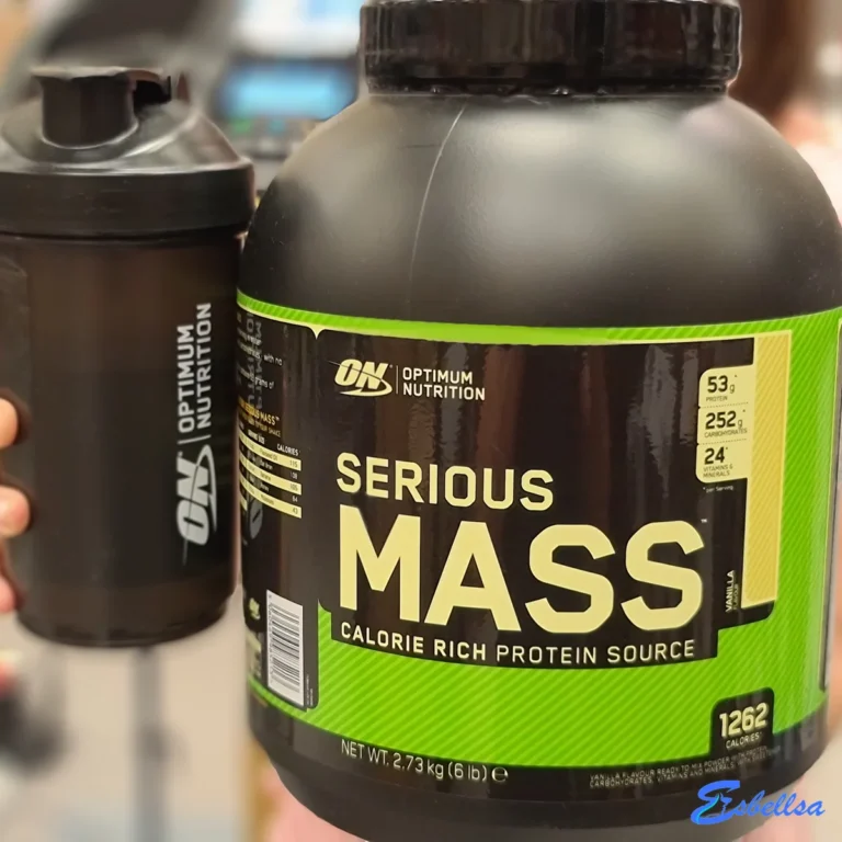 Nuestra unidad de Serious Mass de Optimun Nutrition durante las pruebas