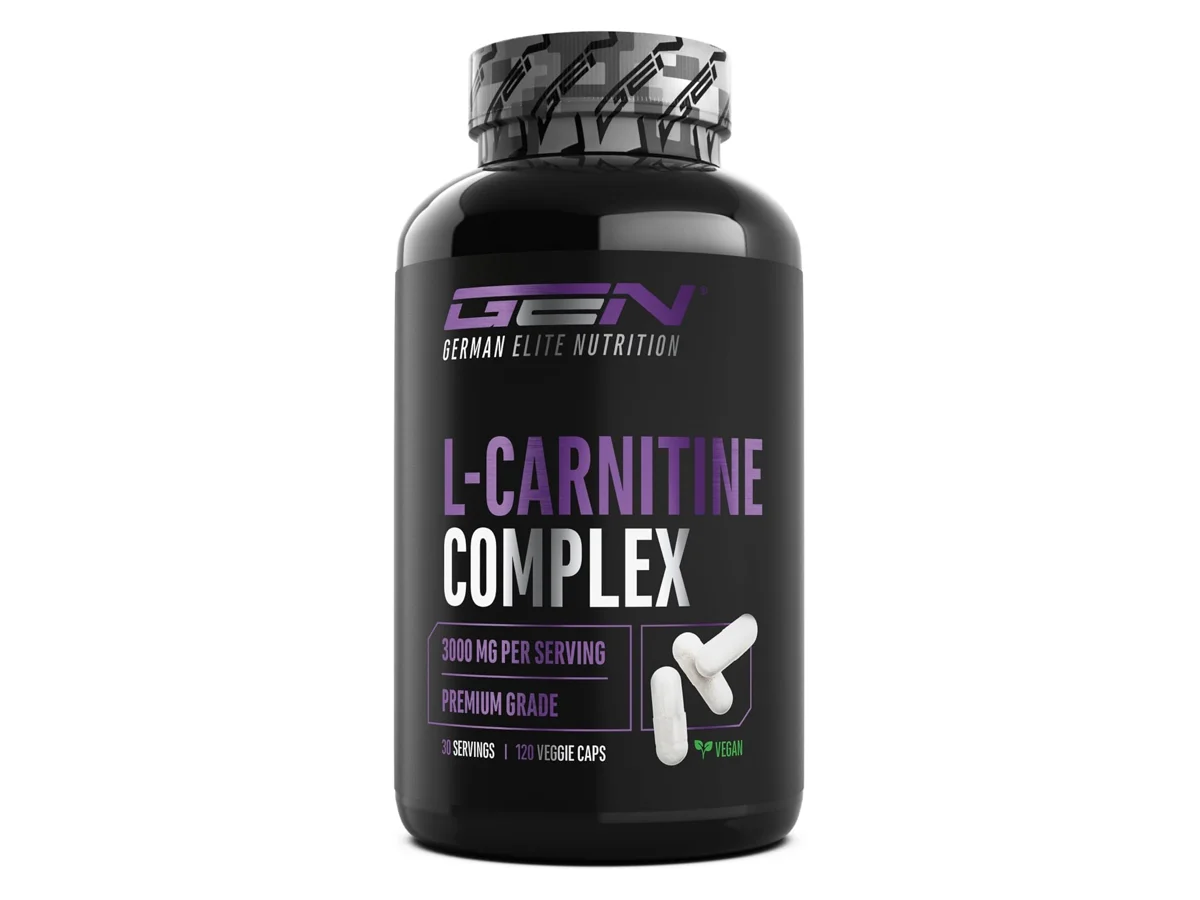 El bote de GEN L-Carnitine Complex con sus cápsulas