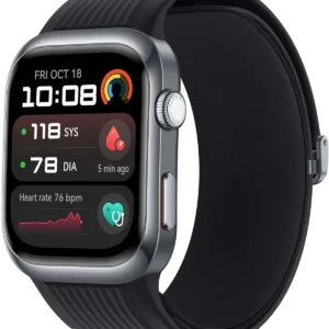 HUAWEI Watch D2 visto de frente con la lectura de tension en pantalla