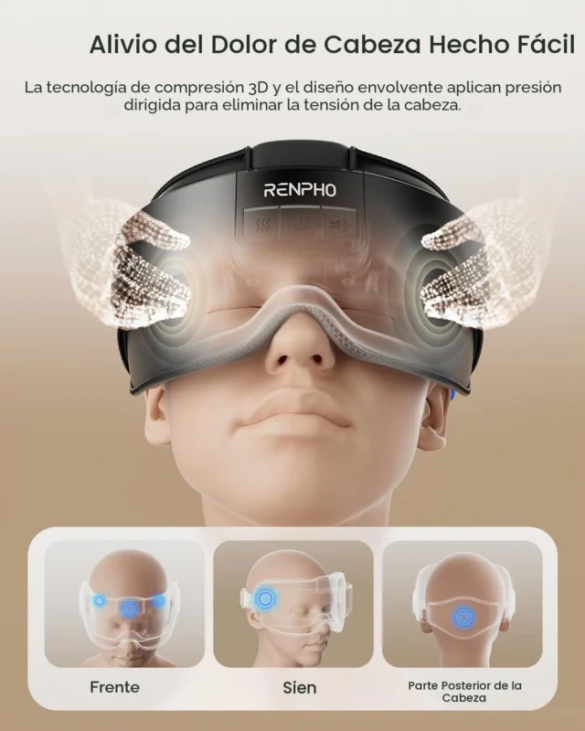 Compresion sobre frente y sienes del RENPHO de cabeza y ojos